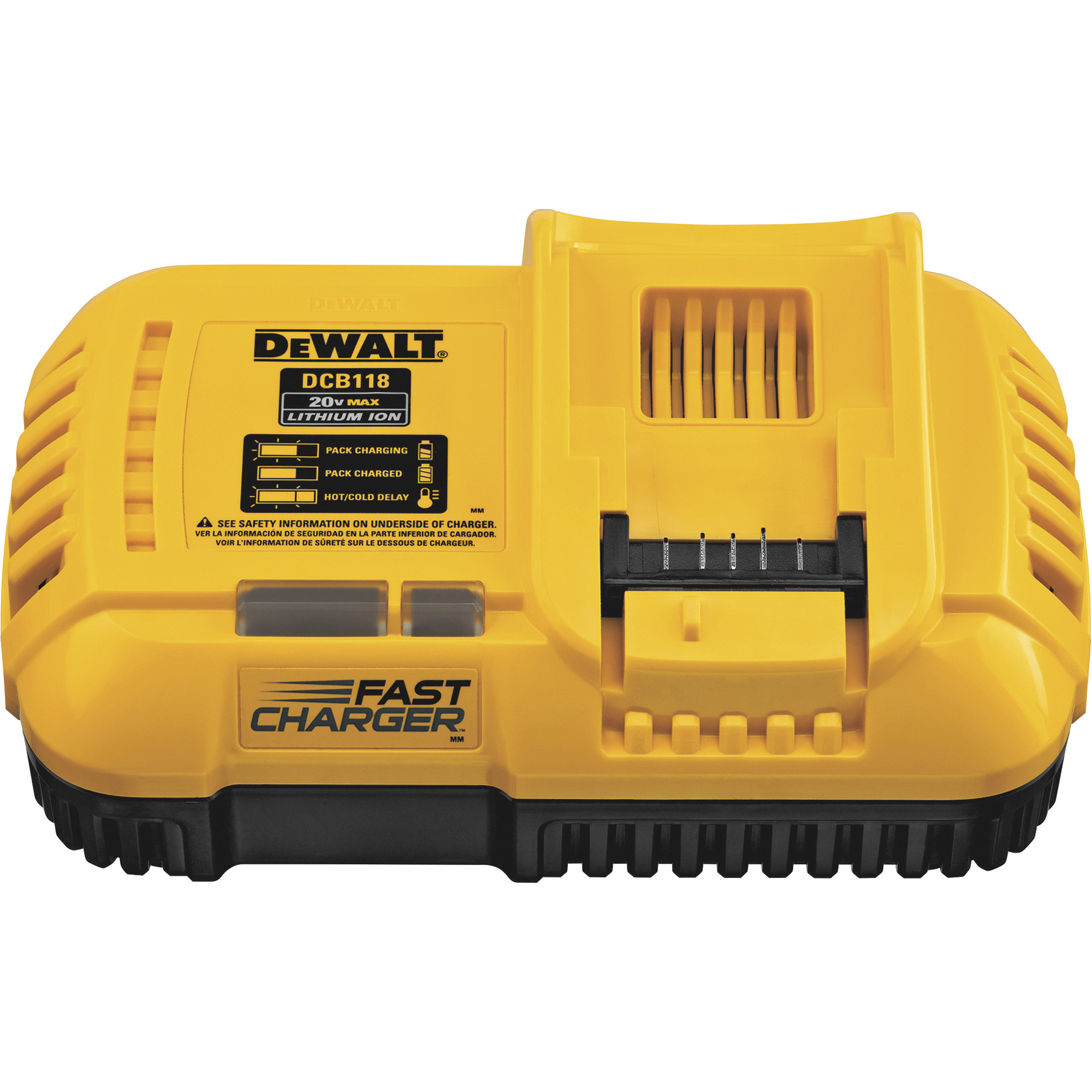 DEWALT Fan Cooled Fast Charger, For 20 Volt MAX and 60 Volt MAX FLEXVOLT Batteries, Model# DCB118